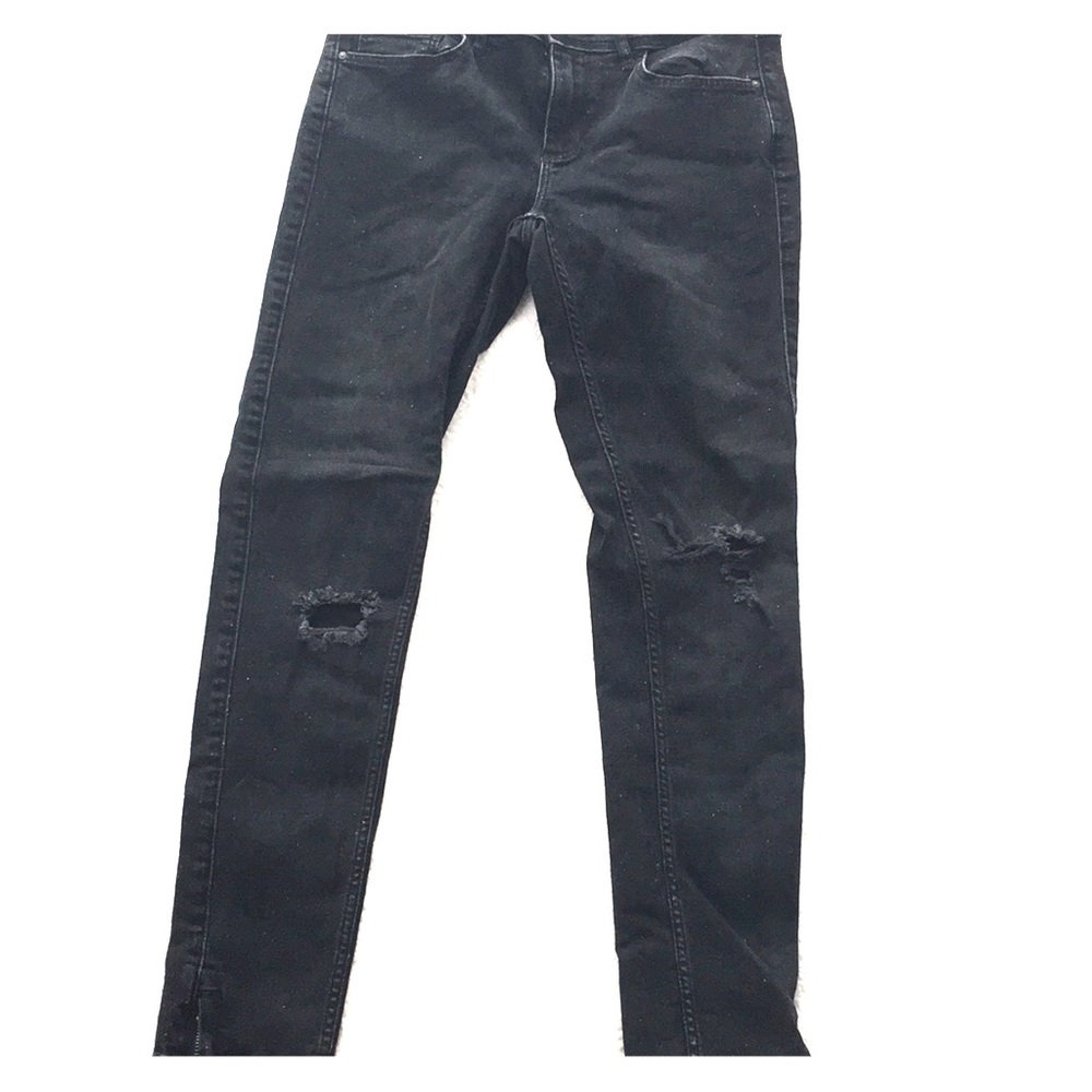Zara mid-rise ripped skinny jeans